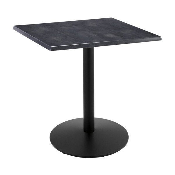 36" Tall In/Outdoor All-Season Table, 30" x 30" Square Black Steel Top